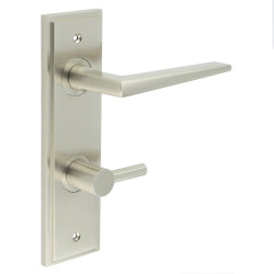 Burlington by Frelan Satin Nickel Fire Rated DIN Bathroom Door Handles - Mayfair - Inner 3 - 200 x 55mm