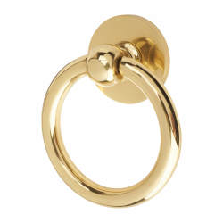 Altro Victorian Ring Door Knocker - 134 x 102mm - Polished Brass