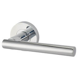 Jigtech Polished Chrome Door Handles on Round Rose - Eden Range