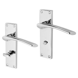 Touchpoint Polished Chrome Bathroom Door Handles - Rimini Range - 151 x 42mm