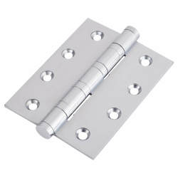 Performance Ball Bearing Butt Door Hinge - 100 x 75 x 3mm - Polished Chrome - Pair