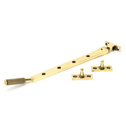 From The Anvil Brompton Knurled Casement Window Stay - 10"/250mm Length - Aged Brass