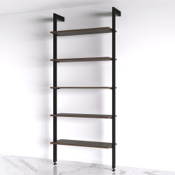 Emuca Zero Wooden Shelf Brackets - 200mm Length - Black - Pair
