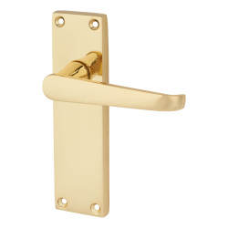 Touchpoint Polished Brass Budget Straight Latch Door Handles - Mia Range - 153 x 42mm