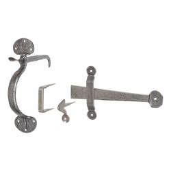 Olde Forge Pewter XL Medium Bean Thumb Latch Set - 75mm Door Thickness