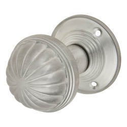 Altro Satin Chrome Fluted Mortice Door Knob - 65mm Rose Diameter