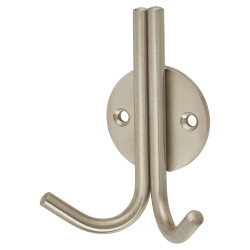 Hampstead Double Coat Hook - 100 x 47mm - Satin Stainless Steel