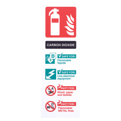 Altro Co2 Extinguisher Sign - 100 x 300mm - Rigid Plastic