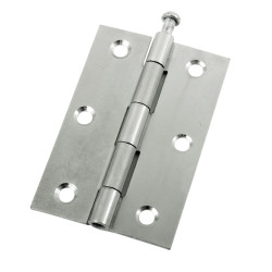 Loose Pin Steel Butt Door Hinge - 89 x 58mm - Bright Zinc Plated - Pair
