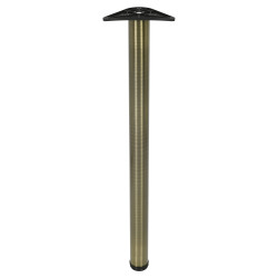 Rothley Round Adjustable Worktop Support Breakfast Bar Table Leg - 60 x 870mm - Antique Brass
