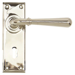 From The Anvil Polished Nickel Keyhole Door Handles - Newbury Range - 152 x 50mm
