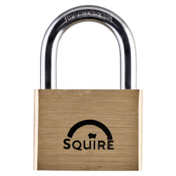 Squire LN60 Lion Open Shackle Padlock - 60mm Body - 35.5 x 33.5mm Shackle - Brass