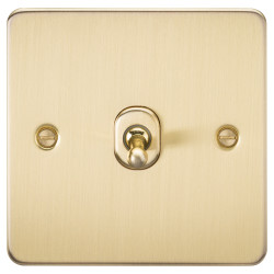 Knightsbridge 10AX 1 Gang Flat Plate Intermediate Toggle Light Switch - Brushed Brass