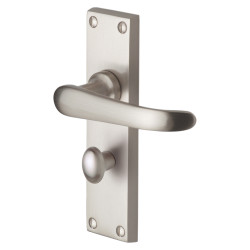 Heritage Brass by M Marcus Satin Nickel Bathroom Door Handles - Windsor Range - 154 x 40mm