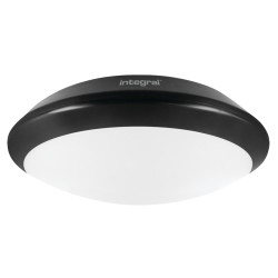 Integral LED 15W Tough-Shell+ LED Bulkhead Light with Emergency - IP66 - 4000K Cool White - Black
