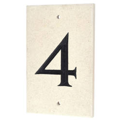 Limestone Screw Fix Door Numeral - 4 - 140 x 90mm - Natural Limestone