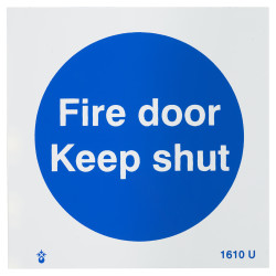 Altro Fire Door Keep Shut Door Sign - 100 x 100mm - Rigid Plastic