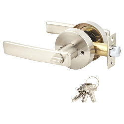 Altro Satin Stainless Steel Straight Hotel Entrance Door Handles on Round Rose Set