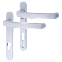 Fab & Fix Windsor uPVC Extended Multipoint Door Handle - 92mm c/c - Premium Satin Silver
