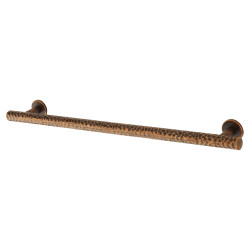 Hampstead Kendal 10.5mm Hammered T-Bar Cabinet Pull Handle - 224mm Centres - Antique Brass