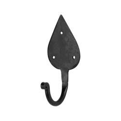 Olde Forge Gothic Single Coat Hook - 115 x 57mm - Antique Black Iron