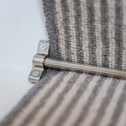 Altro Lines Stair Rod with Plain Finials - 900mm Length - Polished Nickel