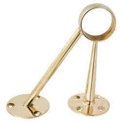 51mm Solid Brass Bar Rail Angled Stem Bracket - Polished