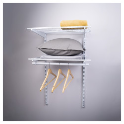 Altro Wardrobe Kit - 1 Bay & 2 x Ventilated Wire Shelf - White