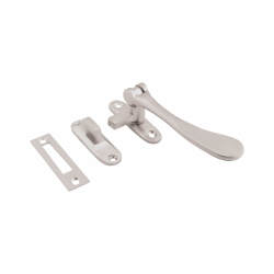 Altro Cast Victorian Mortice & Hook Plate Casement Window Fastener - Reversible - Satin Chrome