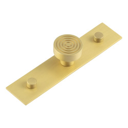Hoxton by Frelan Murray Round Cabinet Knob on Plain Backplate - 30mm Diameter - Satin Brass