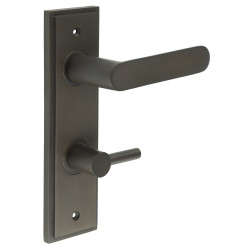Burlington by Frelan Dark Bronze Fire Rated DIN Bathroom Door Handles - Kensington - Inner 3 - 200 x 55mm