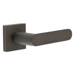 Burlington by Frelan Dark Bronze Fire Rated Door Handles on Square Rose - Kensington Range