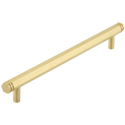 Hoxton by Frelan Nile 15mm Hex T-Bar Cabinet Pull Handle - 224mm c/c - Satin Brass