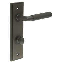 Burlington by Frelan Dark Bronze Fire Rated DIN Bathroom Door Handles - Piccadilly - Inner 1 - 200 x 55mm