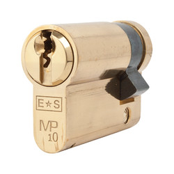 Eurospec 10 Pin 45mm Euro Single Cylinder - 35 + 10mm - Polished Brass - Master Keyed