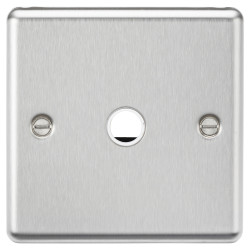 Knightsbridge 20A Round Edge Flex Outlet Plate - Brushed Chrome