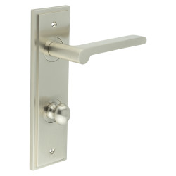 Burlington by Frelan Satin Nickel Fire Rated DIN Bathroom Door Handles - Fitzrovia - Inner 1 - 200 x 55mm