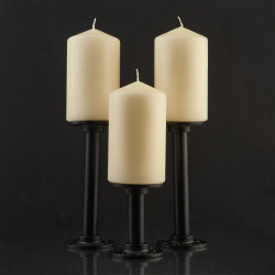 Altro 3/4" Pipe Single Candle Holder - Black - Pack of 3
