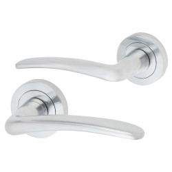 Touchpoint Satin Chrome Door Handles on Round Rose - Eloise Range
