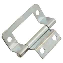 Cranked Type 2 Flush Cabinet Hinge - 50 x 10 x 1mm - Nickel Plated - Pack of 5 Pairs