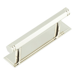 Hoxton by Frelan Nile 15mm Hex T-Bar Cabinet Pull Handle on Stepped Backplate - 96mm c/c - Polished Nickel
