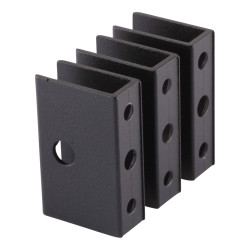 Pro Toilet Cubicle Panel Bracket - 12-13mm Panels - Black Textured - Pack of 3