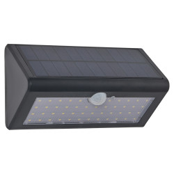 Forum Zink Dawdon 9.2W LED Solar Outdoor Down Wall Light with PIR - IP44 - 6000K - Black