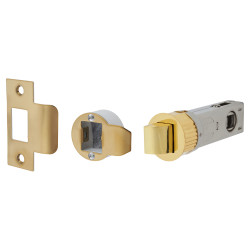Altro Quick Latch Passage Tubular Latch - 71mm Case - 57mm Backset - Round - Polished Brass
