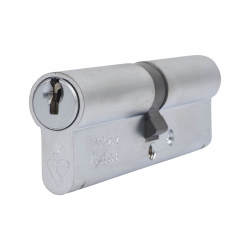 ERA 1 Star 6 Pin Kitemarked 100mm Euro Double Cylinder - 50 + 50mm - Satin Chrome - Keyed to Differ