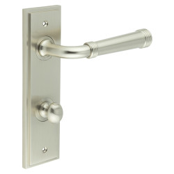 Burlington by Frelan Satin Nickel Fire Rated DIN Bathroom Door Handles - Highgate - Inner 1 - 200 x 55mm
