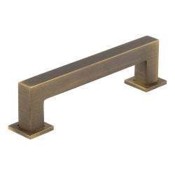 Burlington by Frelan Trafalgar 25mm Square D-Bar Cabinet Pull Handle - 128mm c/c - Antique Brass