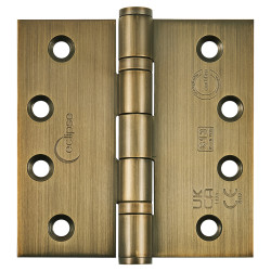 Eclipse Ball Bearing Grade 13 Butt Fire Door Hinge - 102 x 102 x 3mm - Matt Antique Brass - Pair