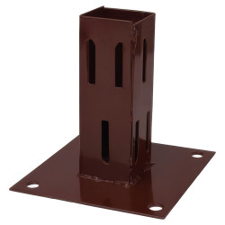 Powapost Fence Post Bolt Down Shoe - Easy Grip - 100 x 100mm - Brown Powder Coated