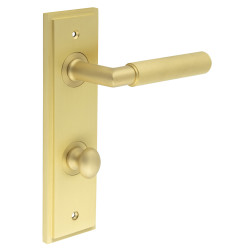 Burlington by Frelan Satin Brass Fire Rated DIN Bathroom Door Handles - Piccadilly - Inner 1 - 200 x 55mm
